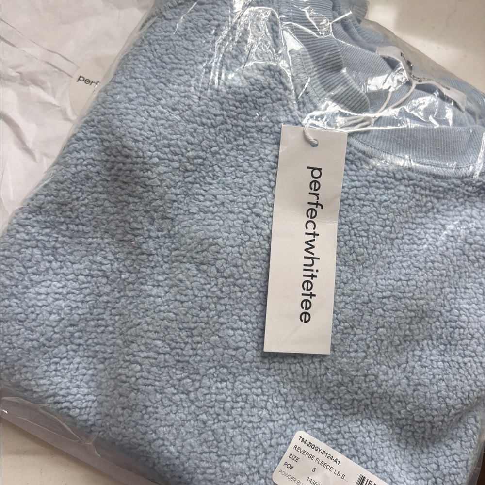 BNWT Perfect White Tee Ziggy Sweatshirt/Powder Blue.Still in bagCan’t get online